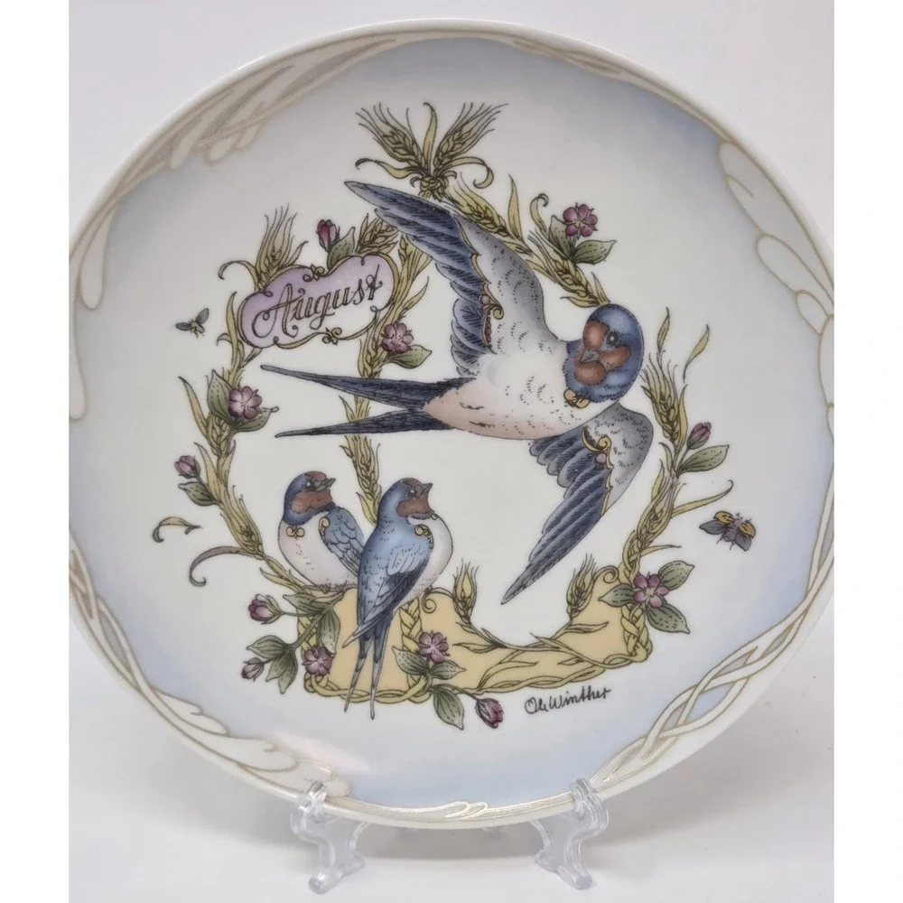 Hutschenreuther Ole Winther Barn Swallow August Plate Germany 6in